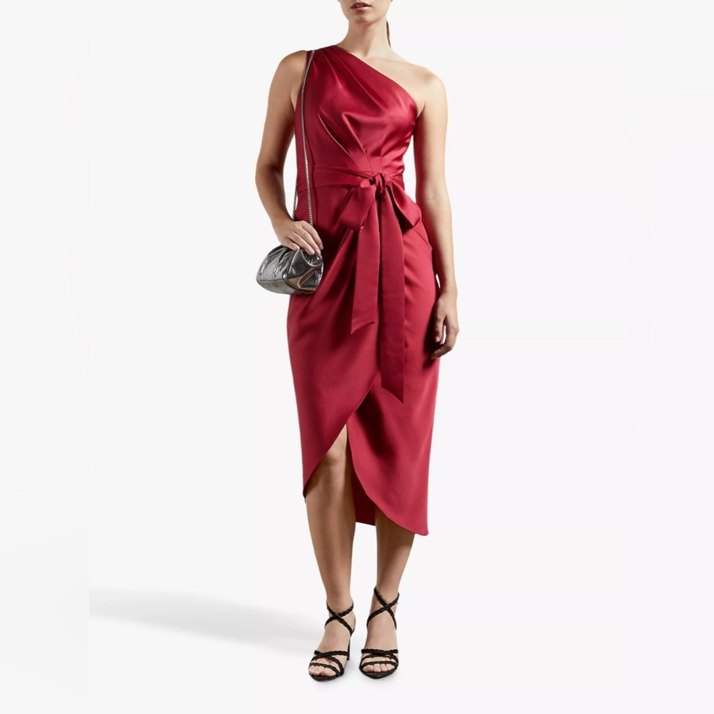 Ted Baker NWT Gabie One Shoulder Red Dress